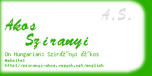 akos sziranyi business card
